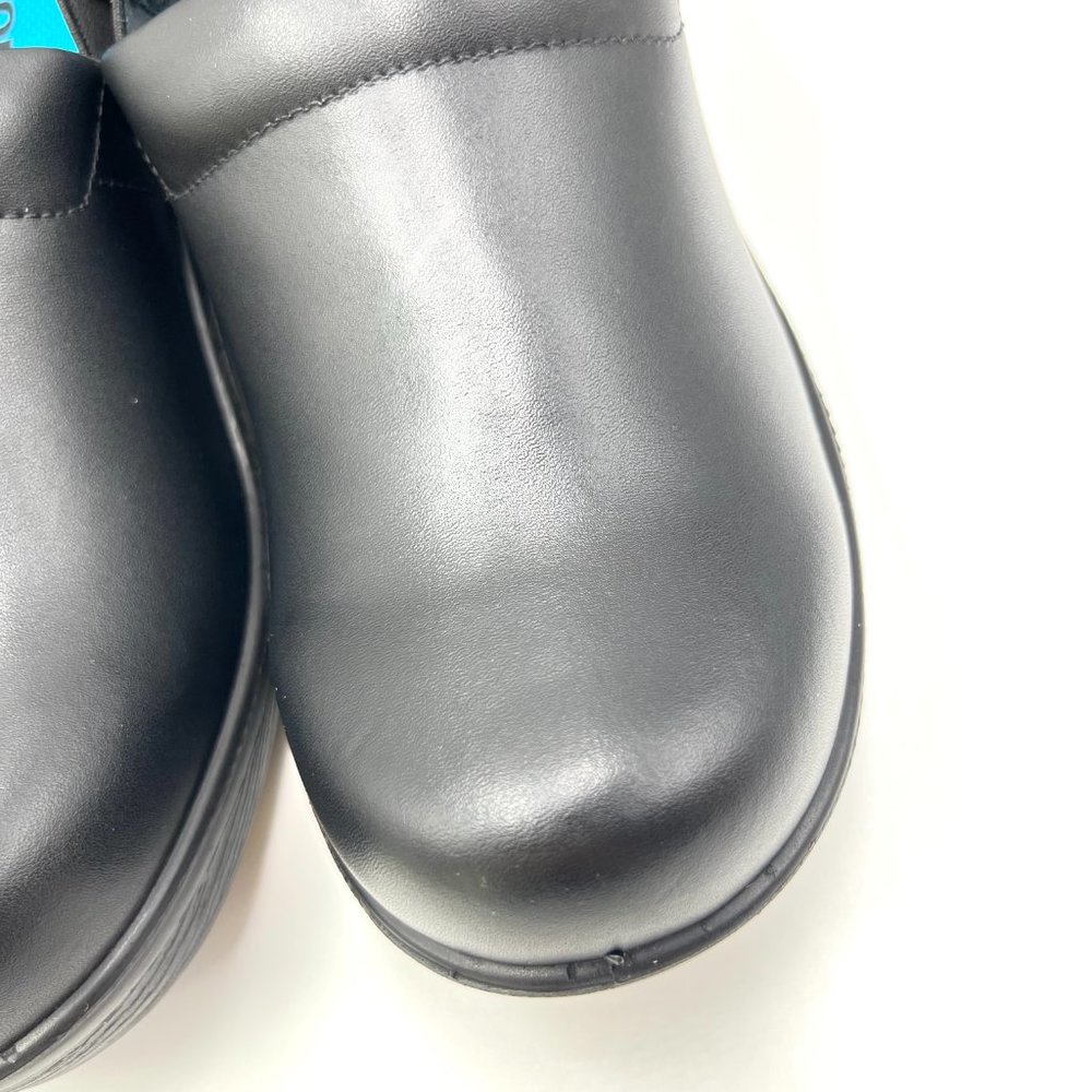 New Dr Scholls Womens Size 9 Black Leather Dynamo Slip On Work Mule Shoes Clogs‎ - Picture 4 of 13